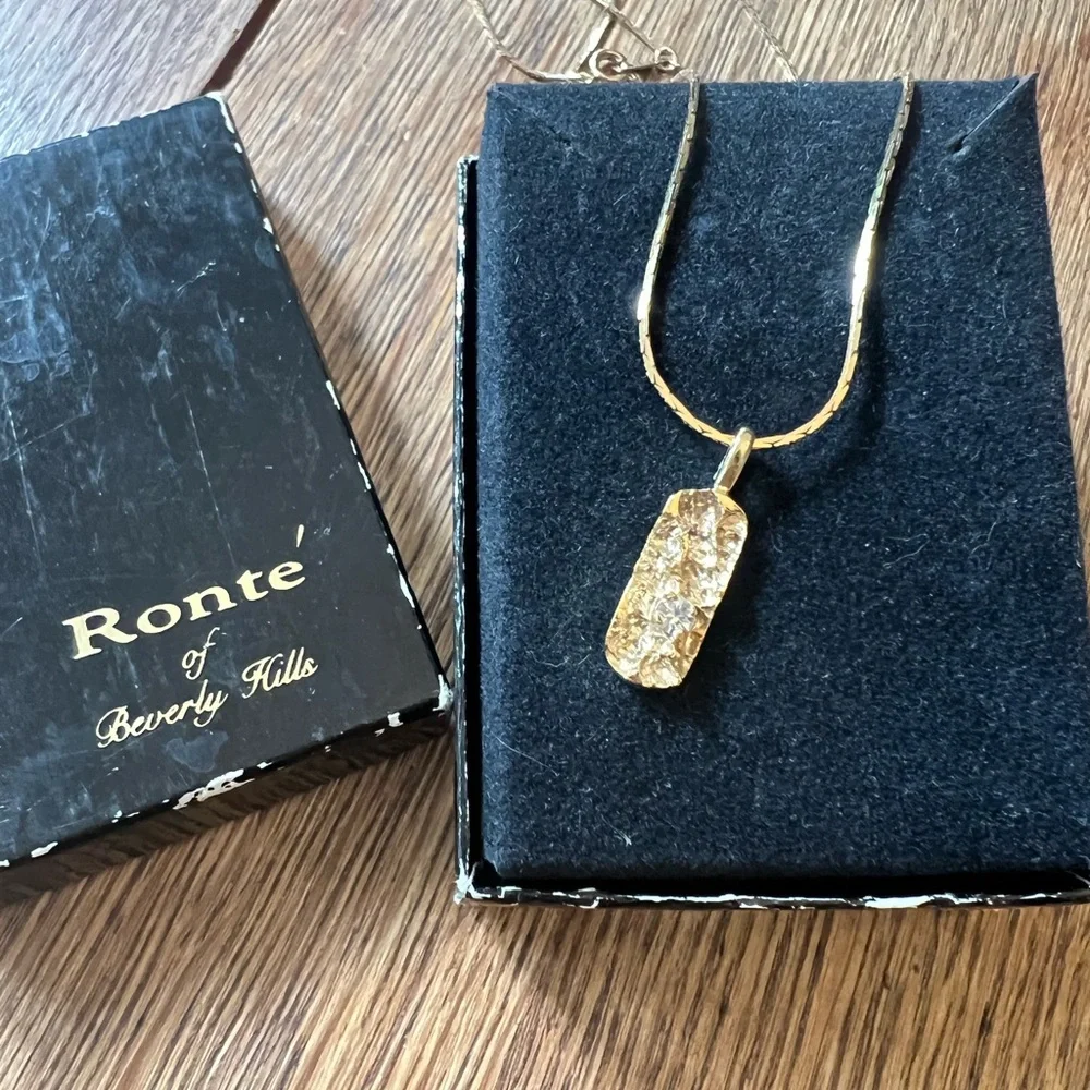 Vintage Ronte of Beverly Hills Vanderbilt Jewel Nugget Pendant Necklace - Picture 2 of 8